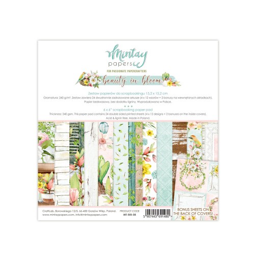 Zestaw papierów Mintay Beauty in Bloom 15x15